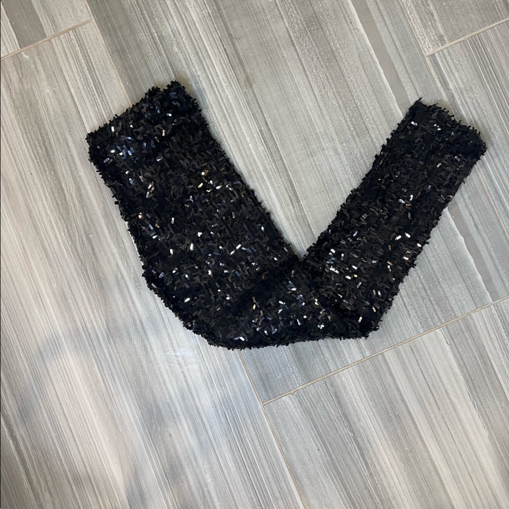 Black Sequin leggings size Small - Picture 9 of 9